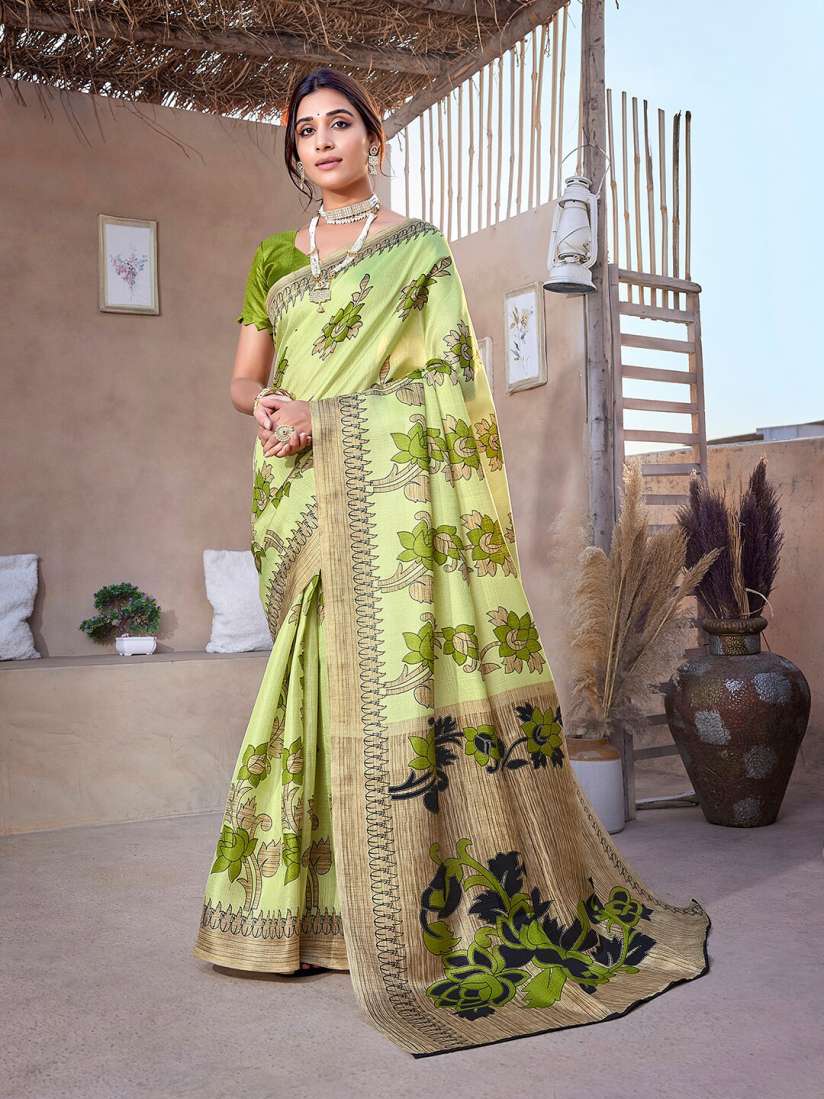 Buy KALINI Floral Printed Mysore Silk Saree Sarees for Women 27566884 Myntra