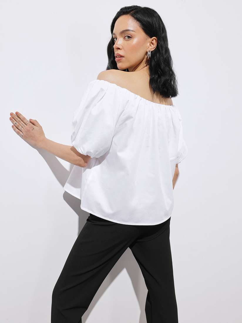 off shoulder peasant top