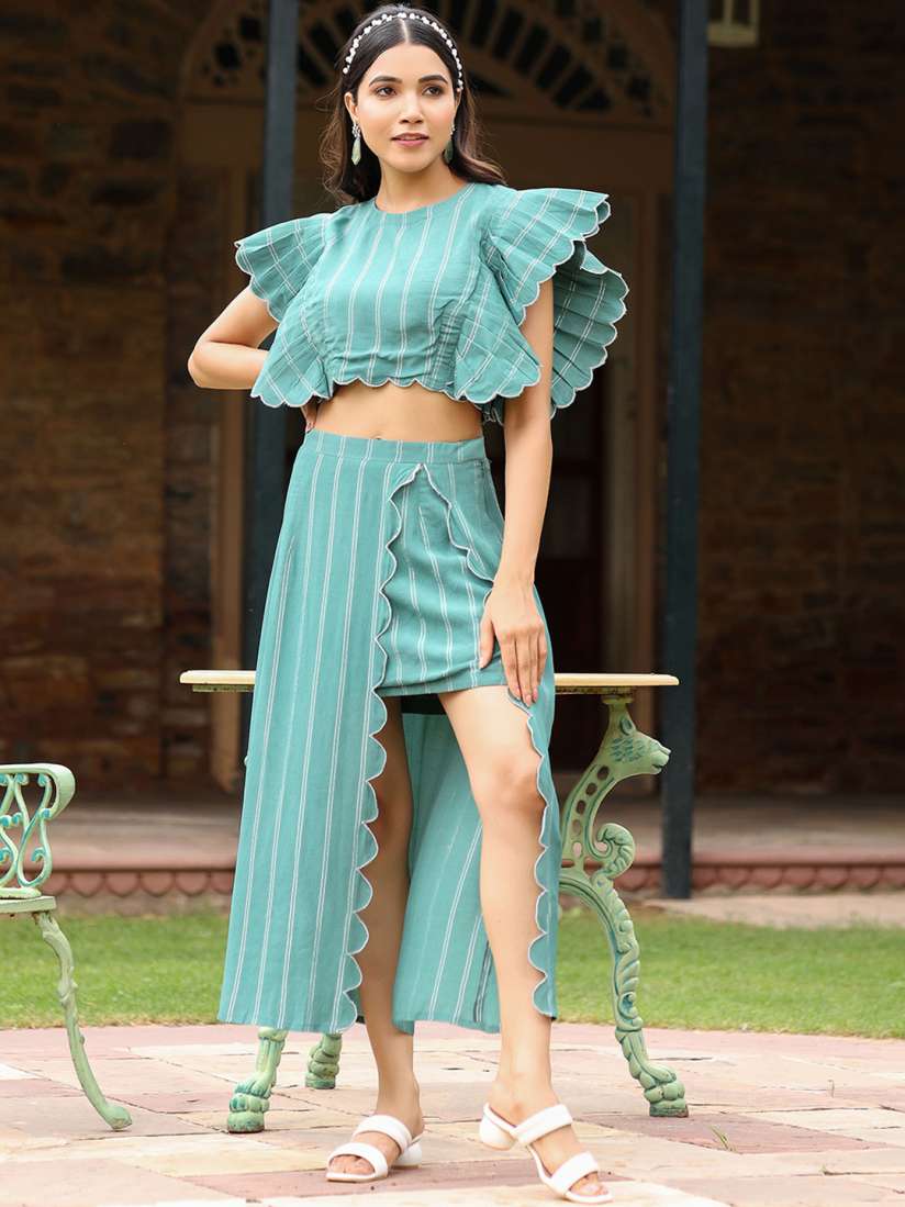 Myntra crop top and skirt outlet