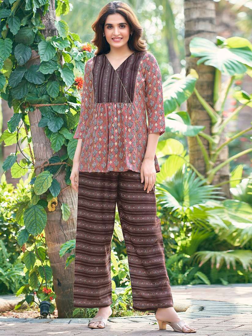 Buy KALINI Floral Printed Kurti With Palazzo Kurta Sets for Women 27582414 Myntra