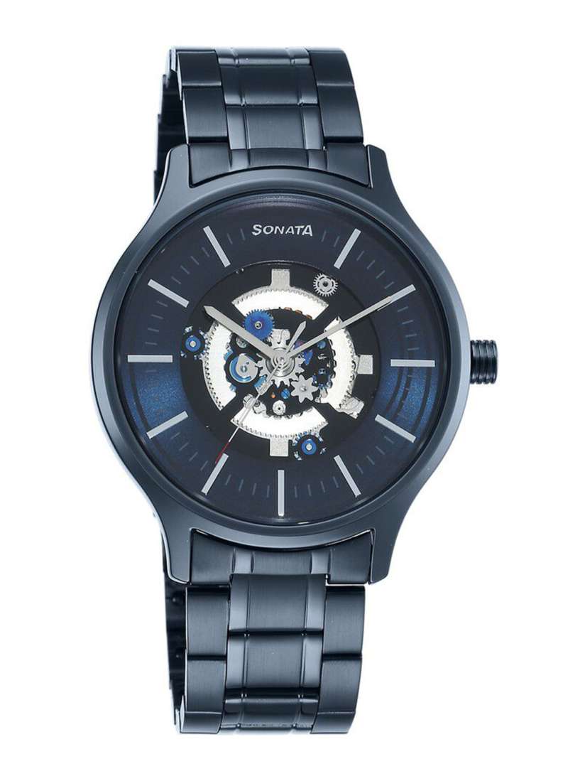 Buy Sonata Men Printed Dial Stainless Steel Bracelet Style Straps Analogue Watch 7140QM02 Watches for Men 27586510 Myntra