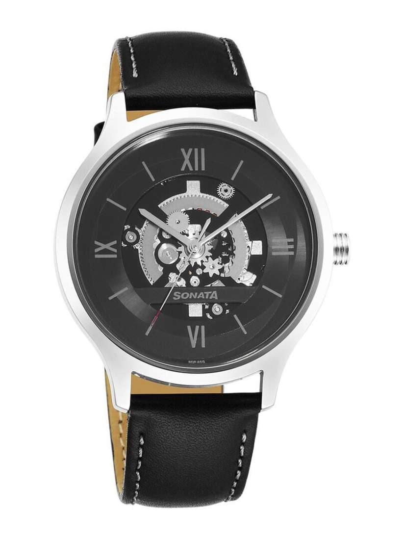 Buy Sonata Men Printed Dial Leather Straps Analogue Watch 7140SL07 Watches for Men 27586552 Myntra