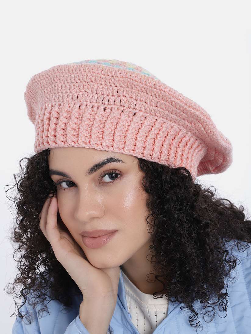 French Beret Beret Hat Pink Barrets Hat ZLYCWool French Beret Hat