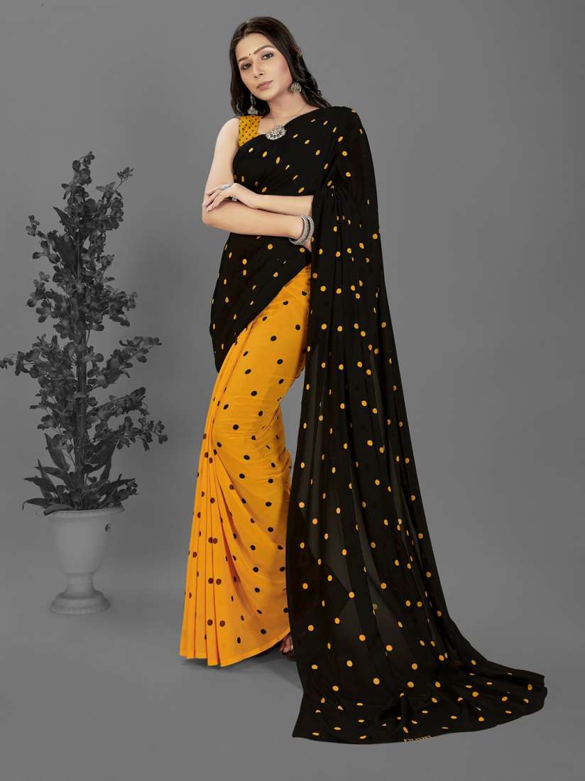Buy ANAND SAREES Polka Dot Printed Georgette Half and Half Saree Sarees for Women 27605058 Myntra