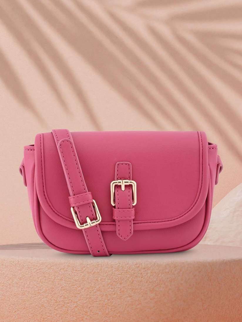 Buy Fastrack Structured Synthetic Leather Sling Bag With Buckle Detail Handbags for Women 27608896 Myntra