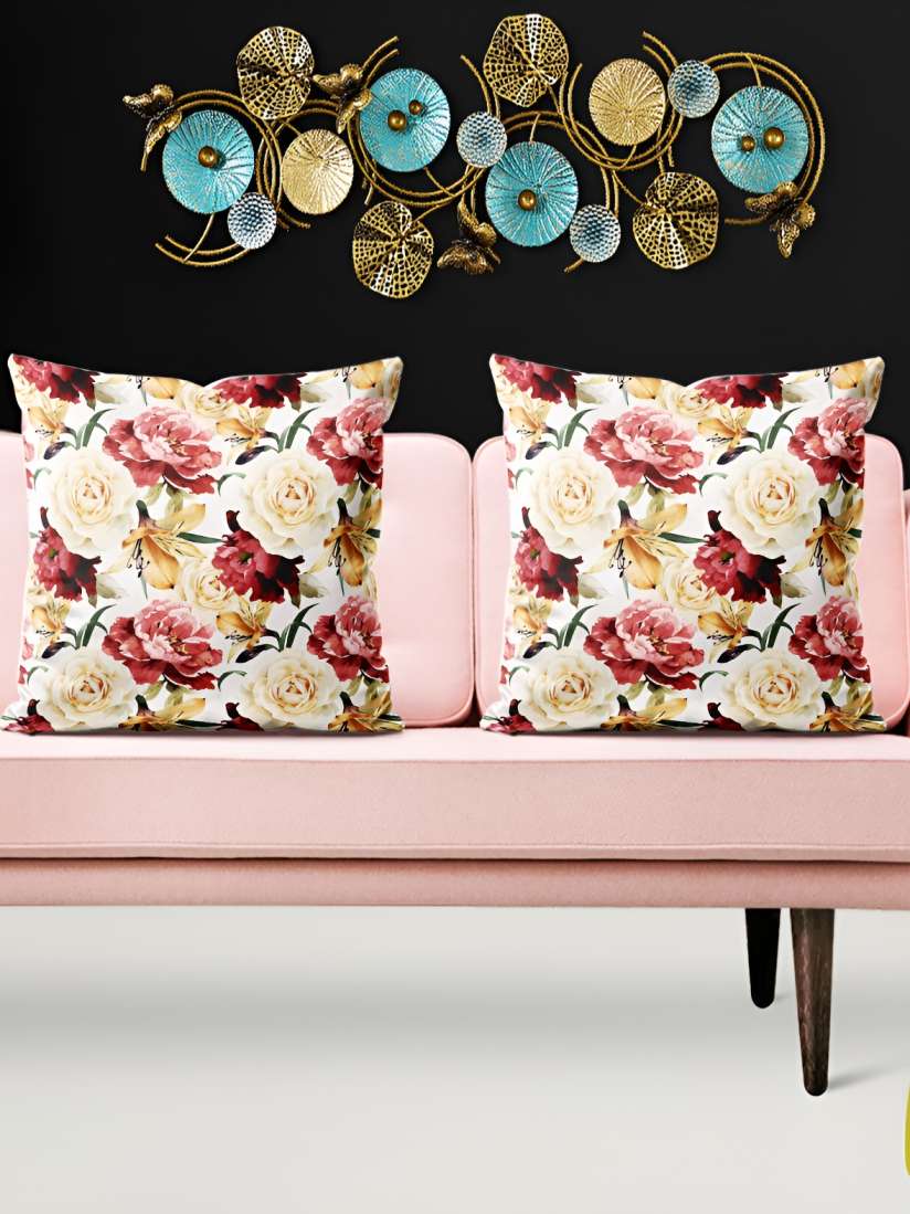 Buy ArtzFolio Rose Gold Red 5 Pcs Floral Square Cushion Covers Cushion Covers for Unisex 27610760 Myntra