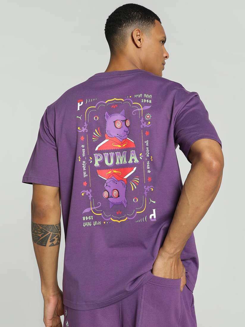 Buy Puma x HARRDY SANDHU Men Printed Relaxed Fit Cotton T Shirt Tshirts for Men 27613644 Myntra