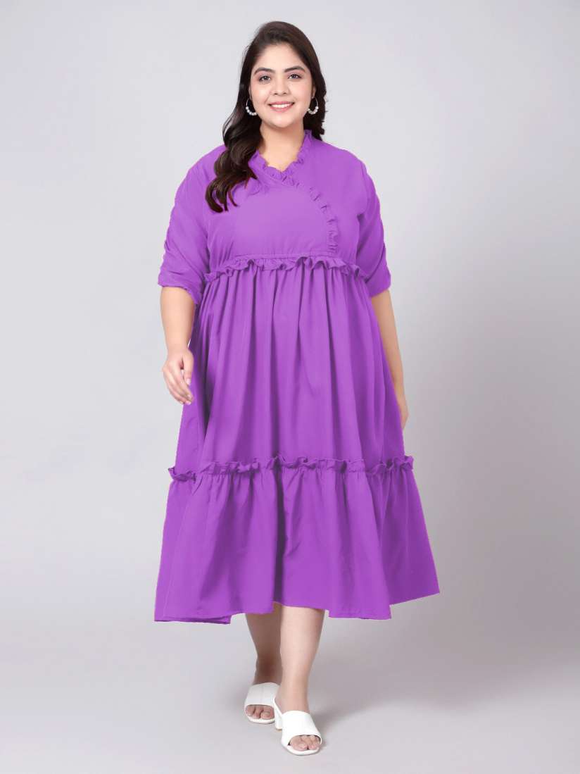 Buy Indietoga Women Plus Size Ruffle Tiered A Line Maxi Dress Dresses for Women 27616852 Myntra
