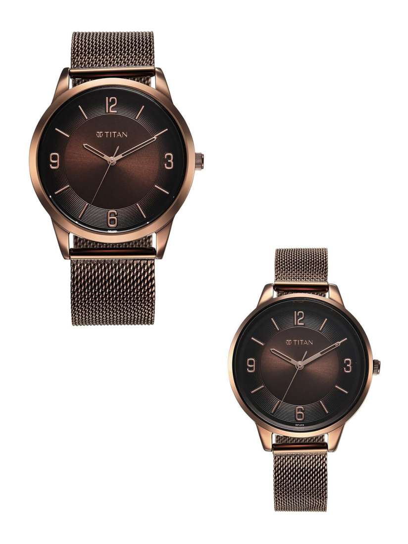 Buy Titan Unisex Stainless Steel Bracelet Style Straps Analogue Couple Watch 18062648QM01P Watches for Unisex 27616876 Myntra