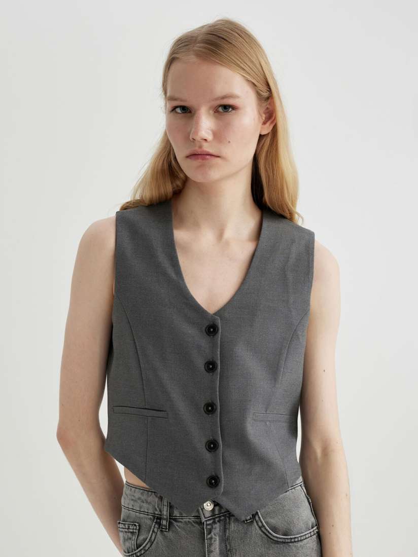 V neck waistcoat on sale