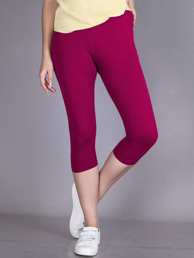 Buy LYRA Ultra Soft Stretch Cotton Three Fourth Length Leggings for Women 27624496 Myntra