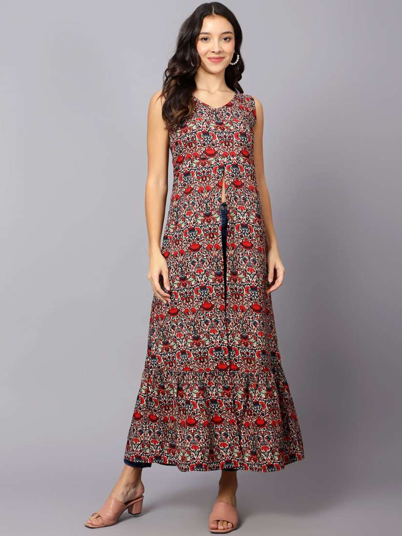 Buy VESICLE Ethnic Motifs Printed Crepe High Slit Anarkali Kurta Kurtas for Women 27634398 Myntra