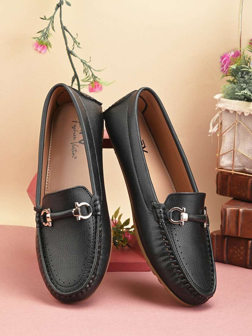 Buy Fashion Victim Women Textured Round Toe Lightweight Loafers