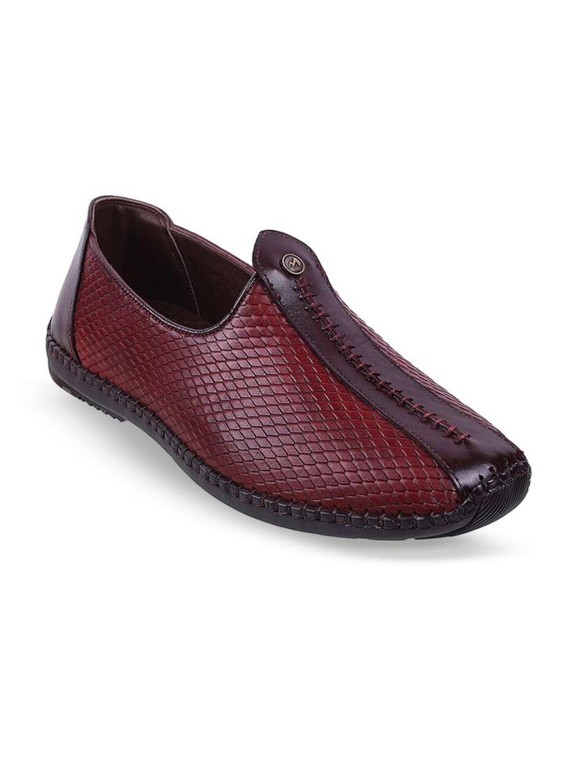 Buy Metro Men Textured Leather Mojaris Casual Shoes for Men 27643276 Myntra