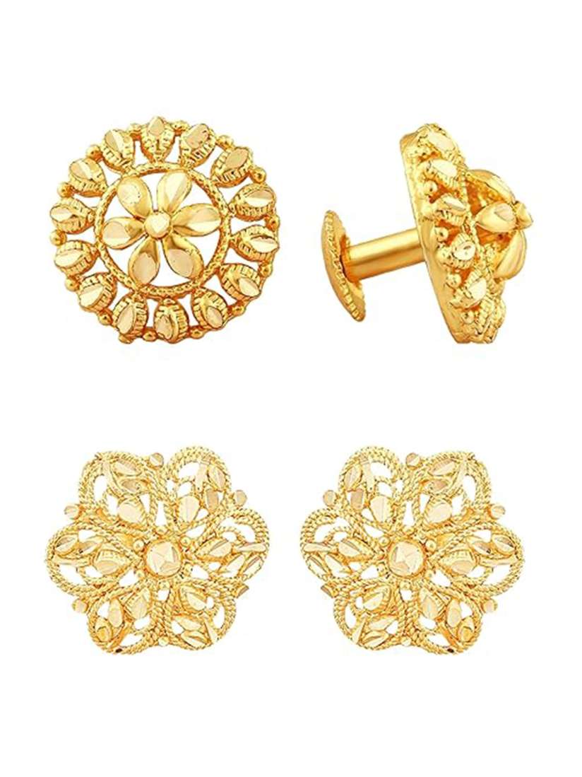 Buy Vighnaharta Set Of 2 Gold Plated Contemporary Studs Earrings for Women 27648166 Myntra
