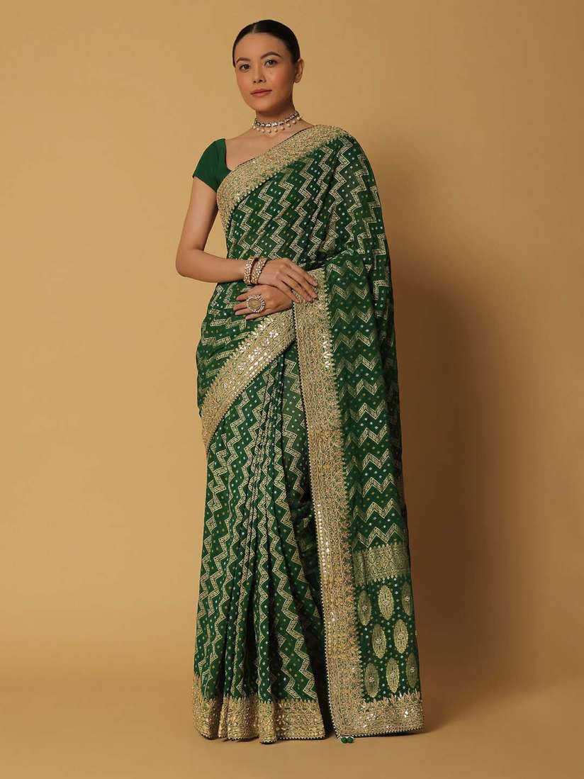 Buy KALKI Fashion Bandhani Embroidered Bandhani Saree Sarees for Women 27650276 Myntra