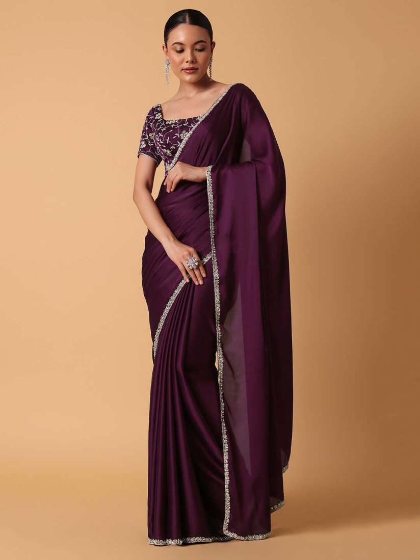 Satin saree online myntra deals