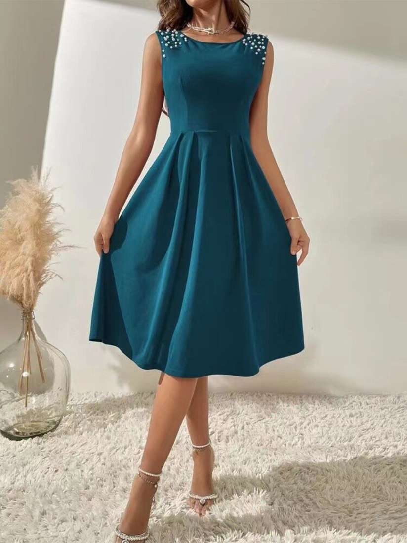 Buy StyleCast Blue Round Neck Fit Flare Dress Dresses for Women 27651746 Myntra