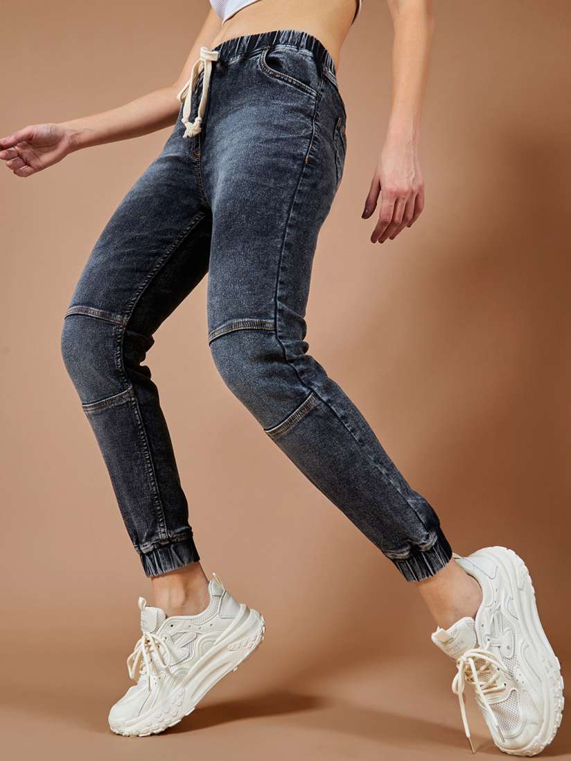Buy The Roadster Lifestyle Co. Women Regular High Rise Clean Look Stretchable denim joggers Jeans for Women 27653826 Myntra