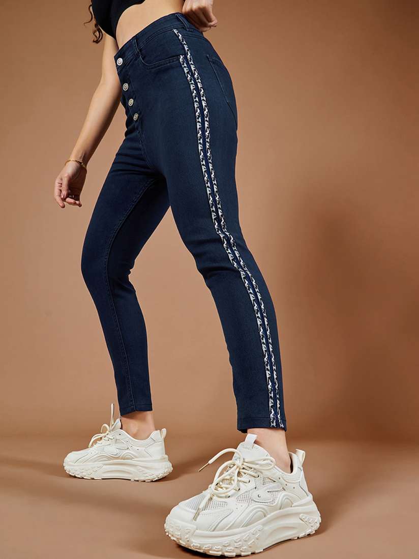 Buy The Roadster Lifestyle Co. Women Skinny Fit High Rise Clean Look Cropped Denim Jeans Jeans for Women 27653842 Myntra