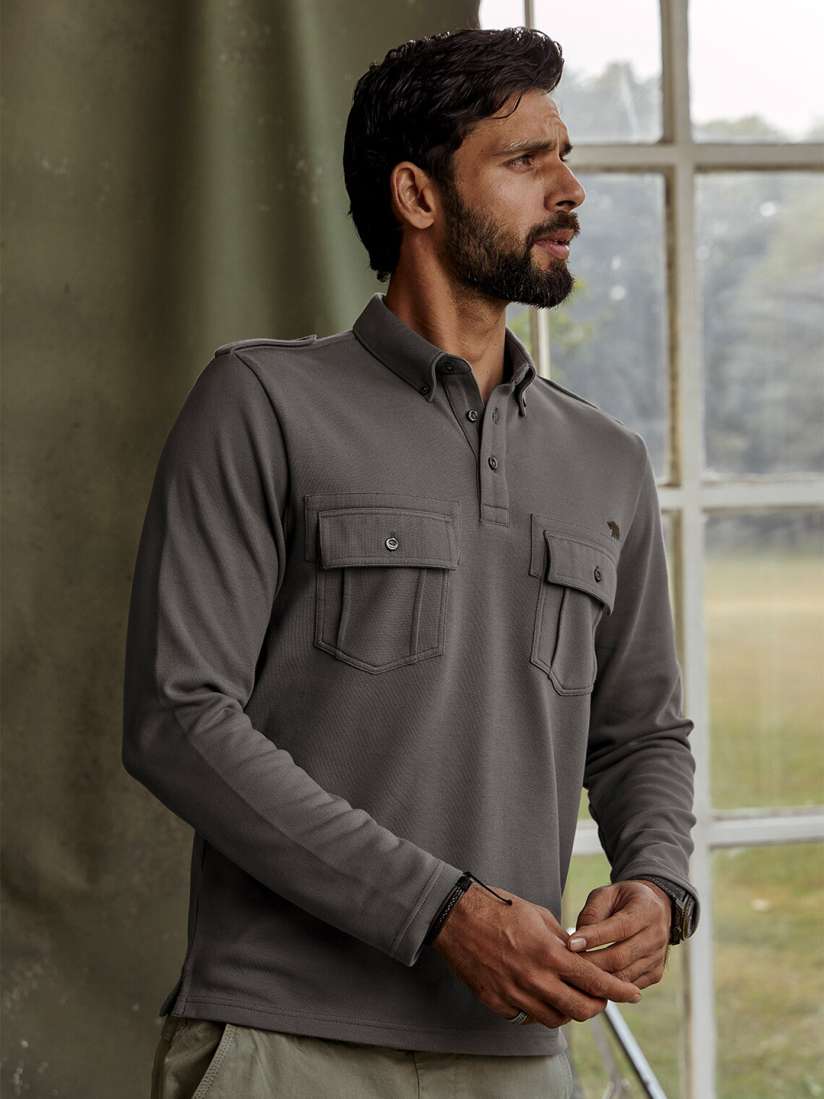 Collar t shirt with pocket clearance