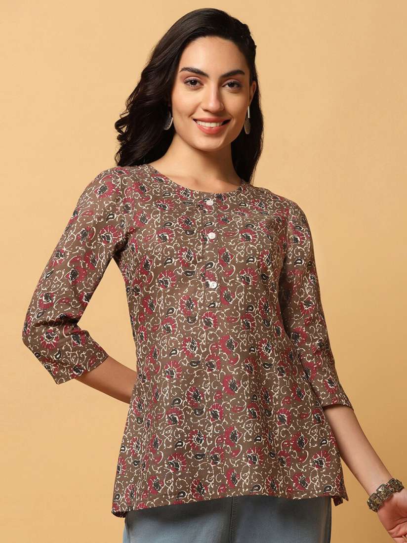 Buy FASHION DREAM Ethnic Motifs Printed Regular Top Tops for Women 27655172 Myntra