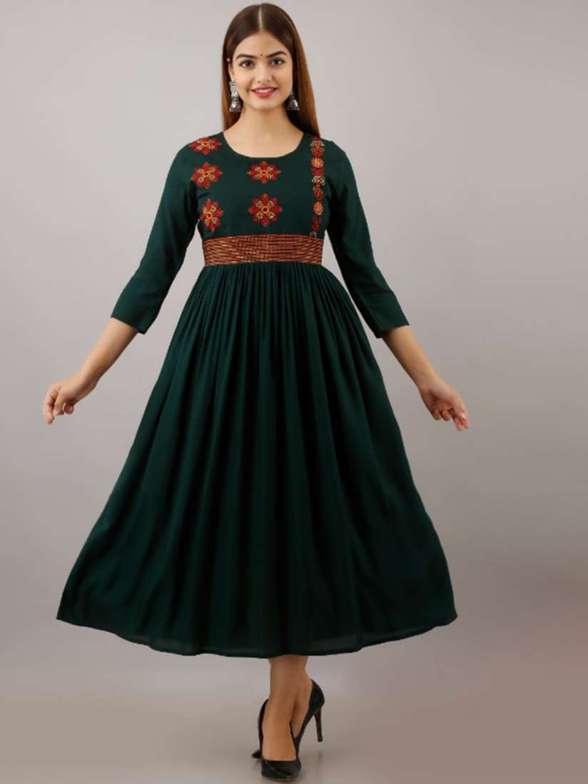 Buy BAIRAJ Embroidered Mirror Work Anarkali Kurta Kurtas for Women 27668516 Myntra