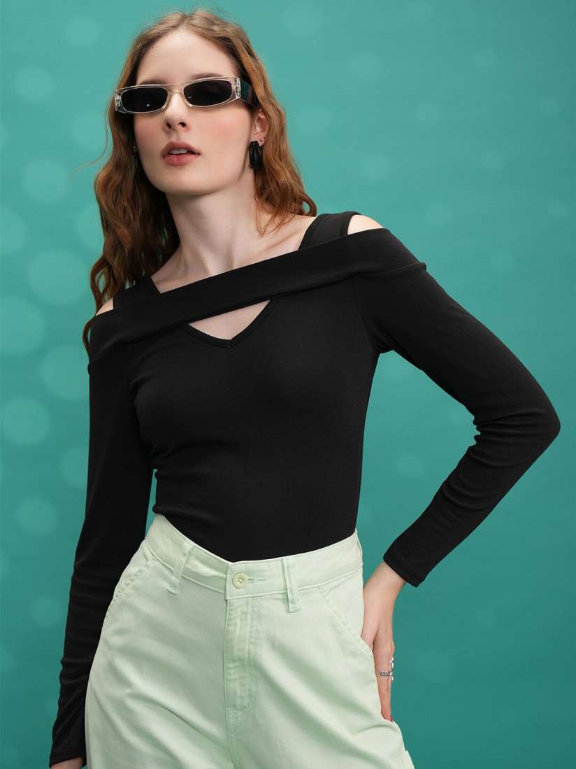 Shoulder cut tops for girls 2025