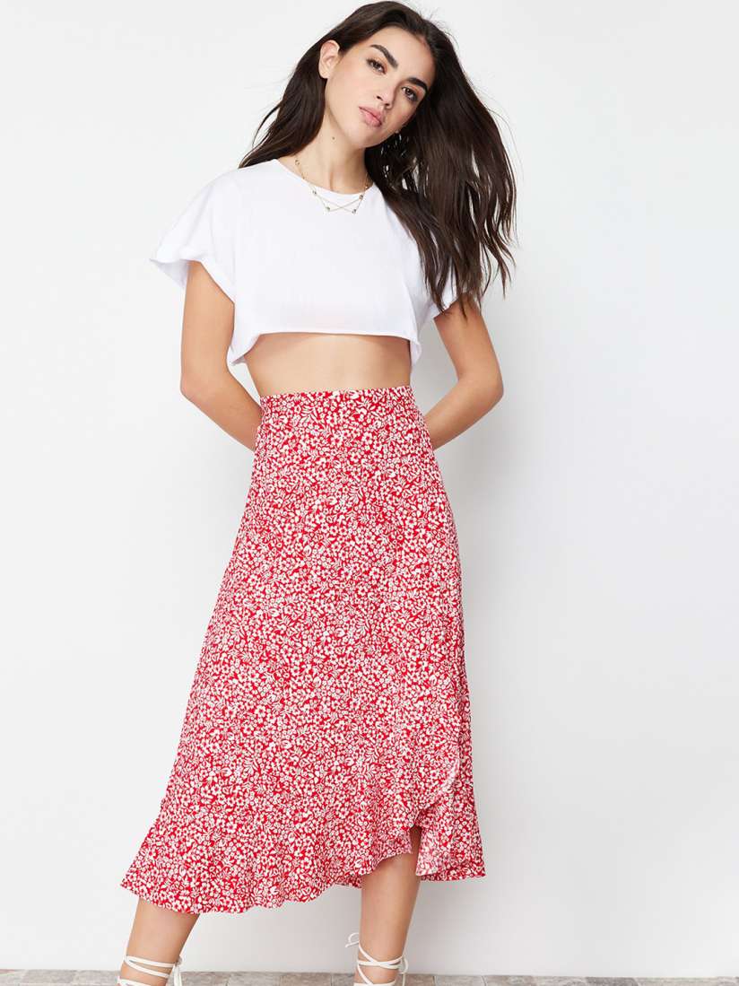 Buy Trendyol Printed Flared Midi Skirt Skirts for Women 27679382 Myntra