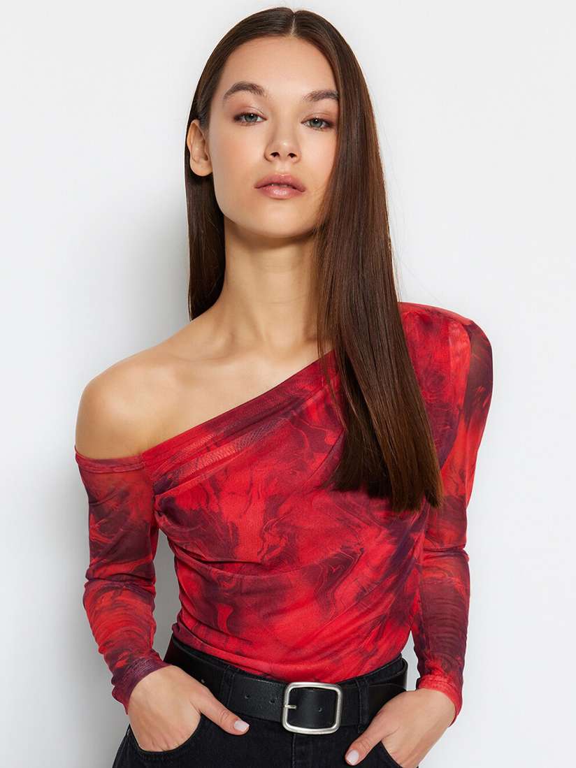 THEREDTHREAD S symbol oneshoulder tops
