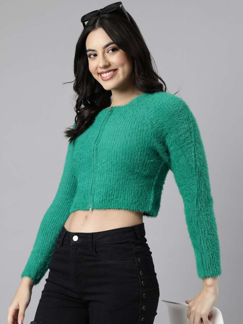 Fuzzy cardigan cropped shop