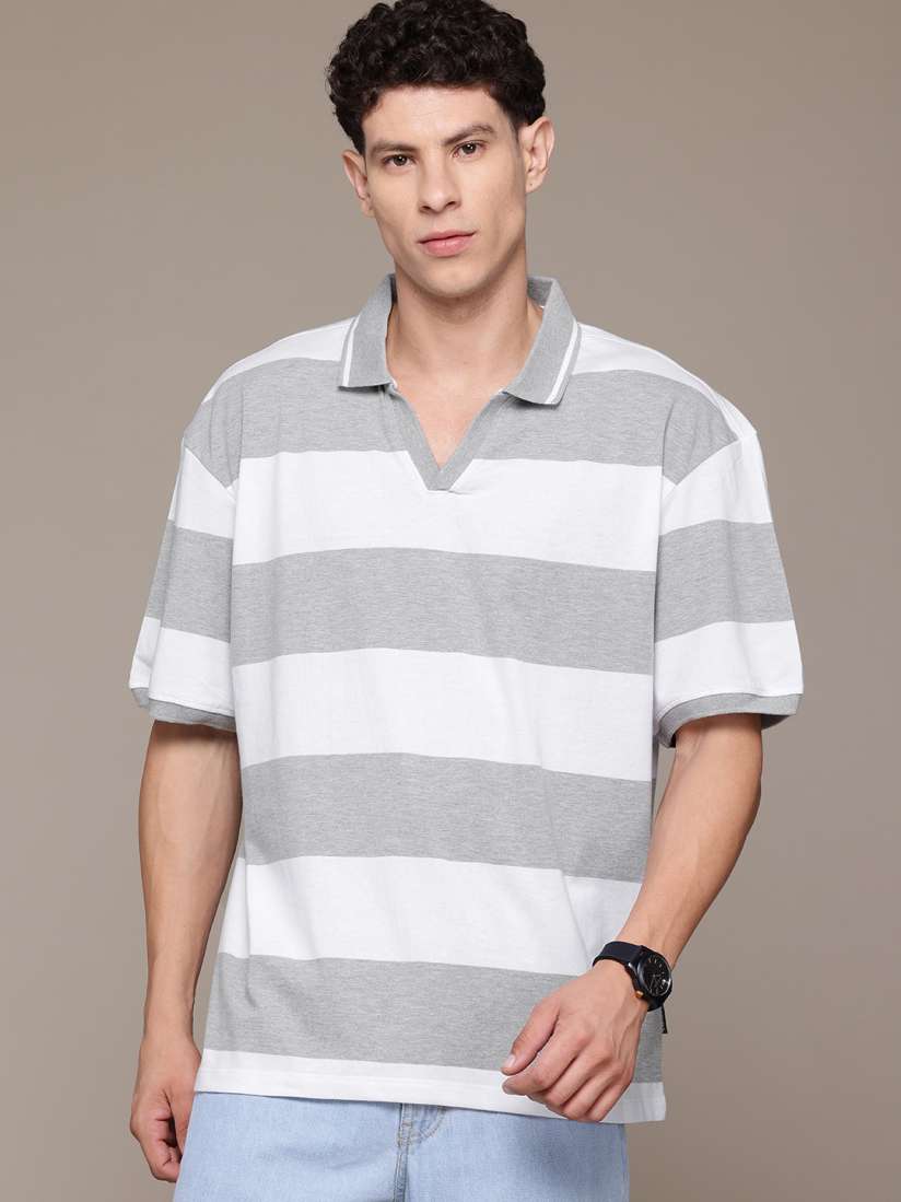 Buy The Roadster Lifestyle Co. Striped Relaxed Fit Polo T shirt Tshirts for Men 27688814 Myntra