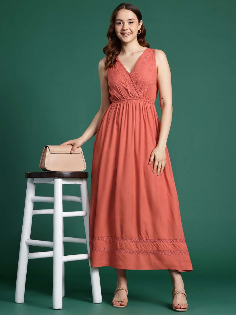 Buy DressBerry Lace Inserts Fit Flare Midi Dress Dresses for Women 27708748 Myntra