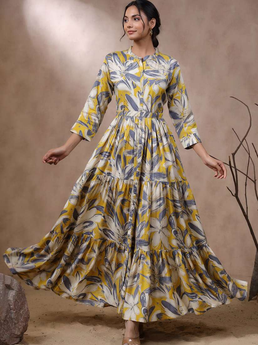 Buy Vishudh Floral Printed Tiered Maxi Dress Dresses for Women 27725472 Myntra