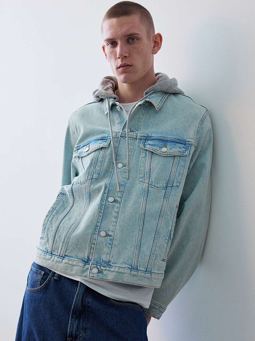 Buy H\u0026M Slim Fit Hooded Denim Jacket - Jackets for Men 27725724 | Myntra