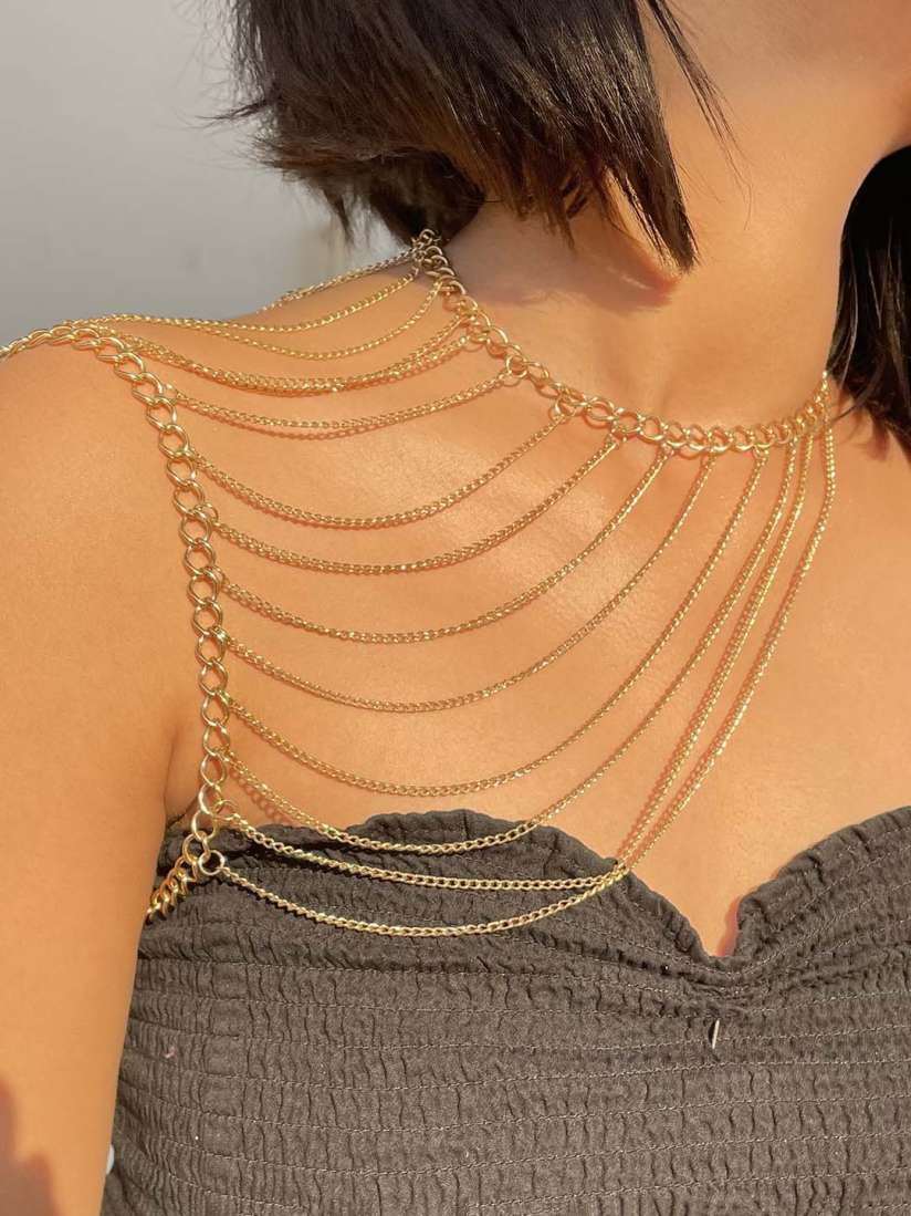 Buy ISHKAARA Gold Plated Layered Shoulder Body Chain Necklace and Chains for Women 27739428 Myntra