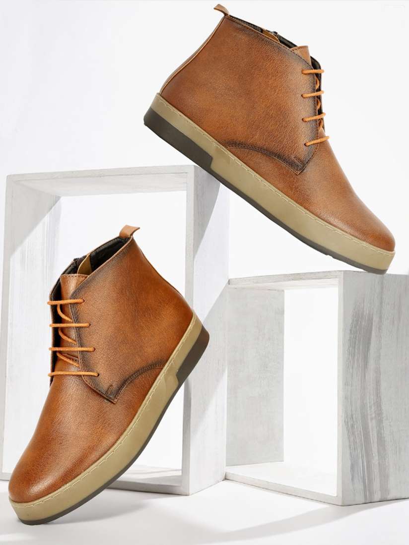 Buy SHOZANIA Men Textured Lightweight Chukka Boots Boots for Men 27740144 Myntra