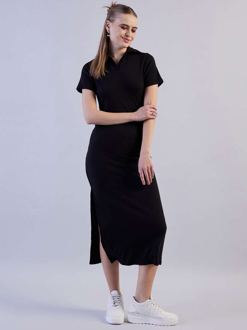 Buy Freehand by The Indian Garage Co Women Shirt collar T shirt Midi Dress Dresses for Women 27745824 Myntra