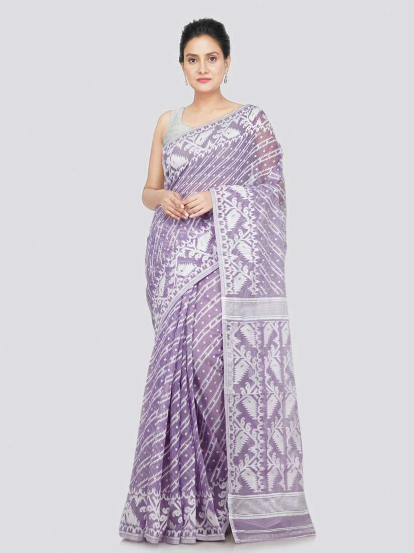 Myntra jamdani saree hot sale