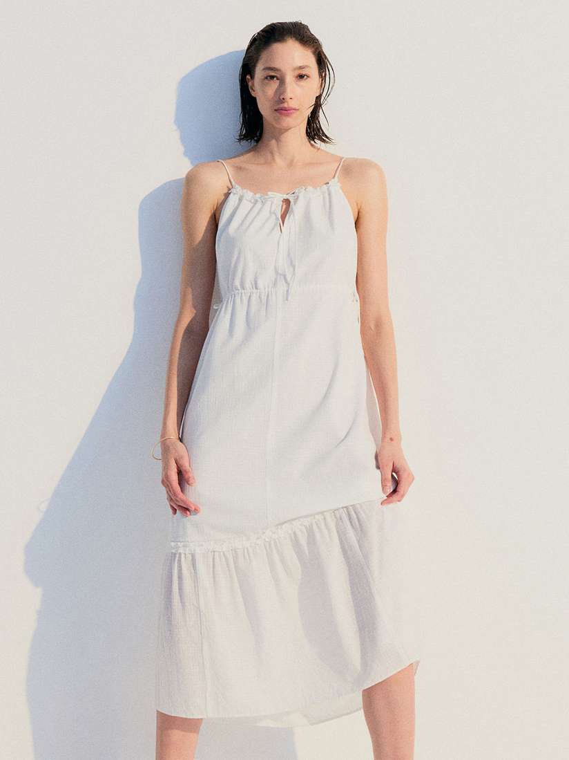 Ladies Dresses Cotton Drawstring Dress H&M Pure Cotton Drawstring