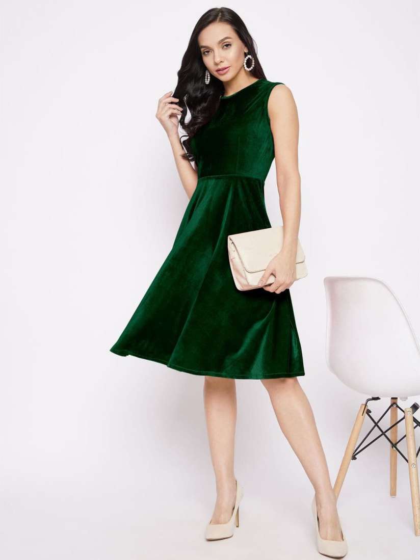 Buy Uptownie Stretchable Velvet Skater Dress Dresses for Women 27747880 Myntra