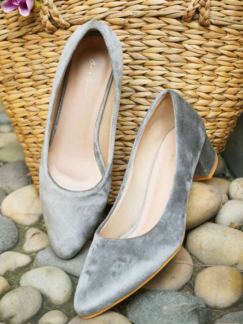 Grey block heels closed toe cheap