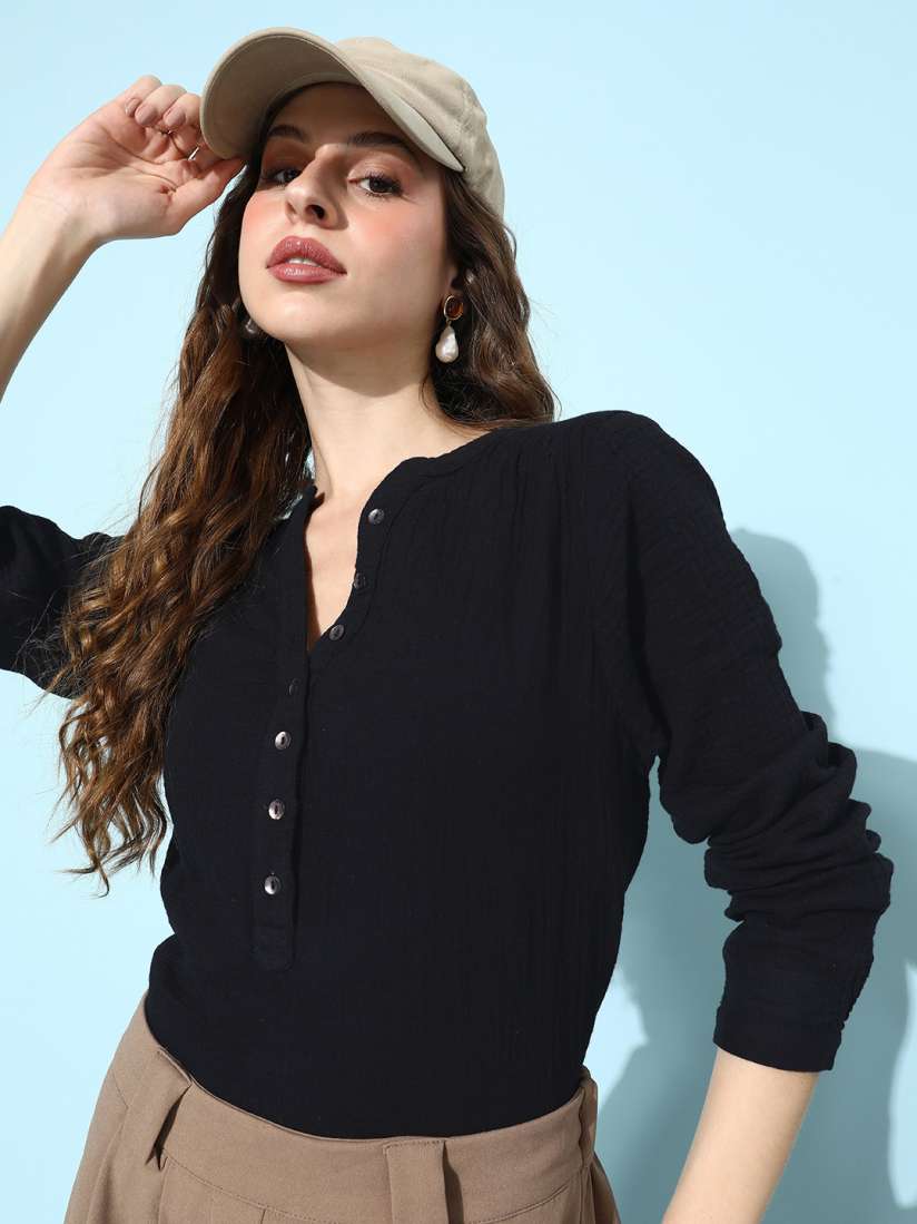 Buy EVERYDAY by ANI Women Solid Shirt Style Top Tops for Women 27751358 Myntra