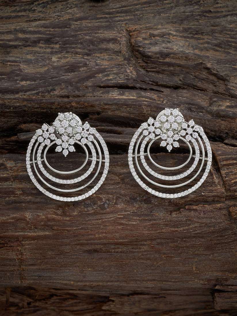 Buy Kushal s Fashion Jewellery Rhodium Plated Cubic Zirconia Studs Earrings Earrings for Women 27757480 Myntra