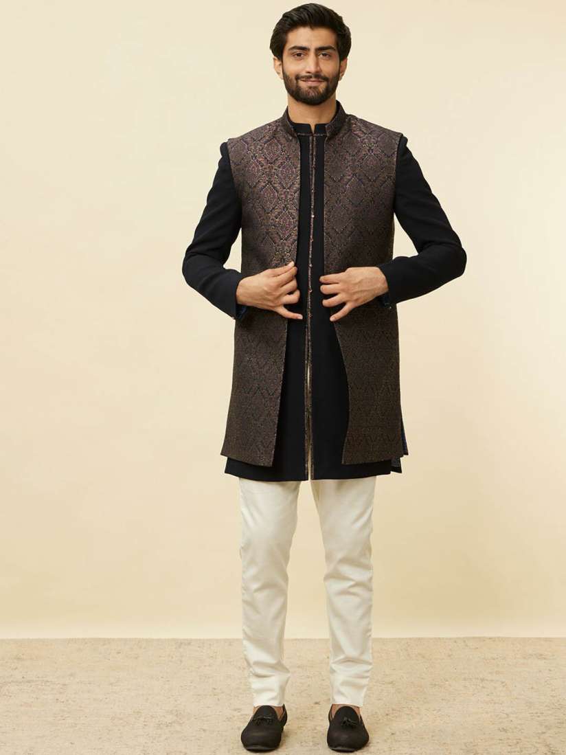 Buy Manyavar Men Self Design Sherwani Set Sherwani for Men 27763378 Myntra