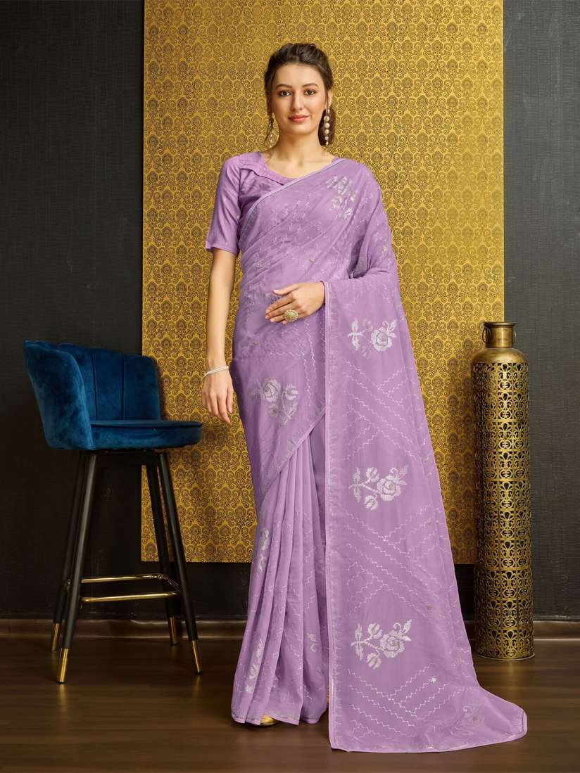Buy Mitera Embroidered Floral Pure Silk Saree Sarees for Women 27765334 Myntra