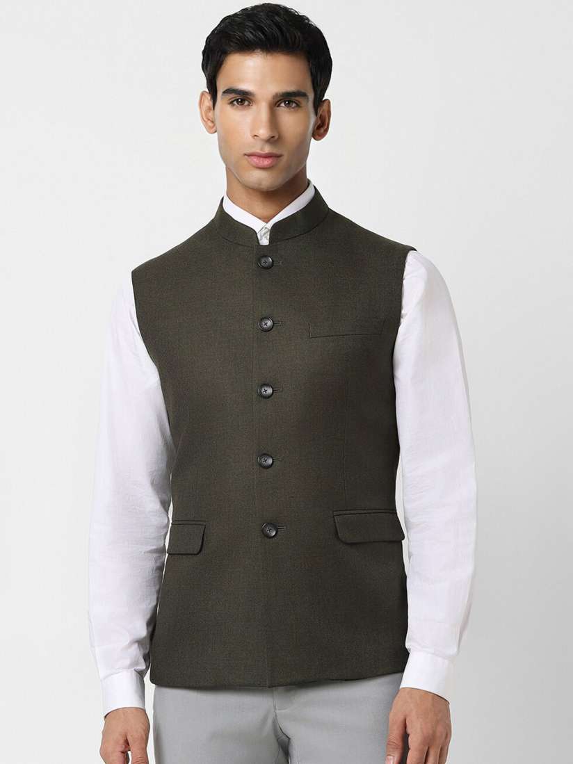 Buy Van Heusen Men Woven Slim Fit Nehru Jacket Nehru Jackets for Men 27766958 Myntra