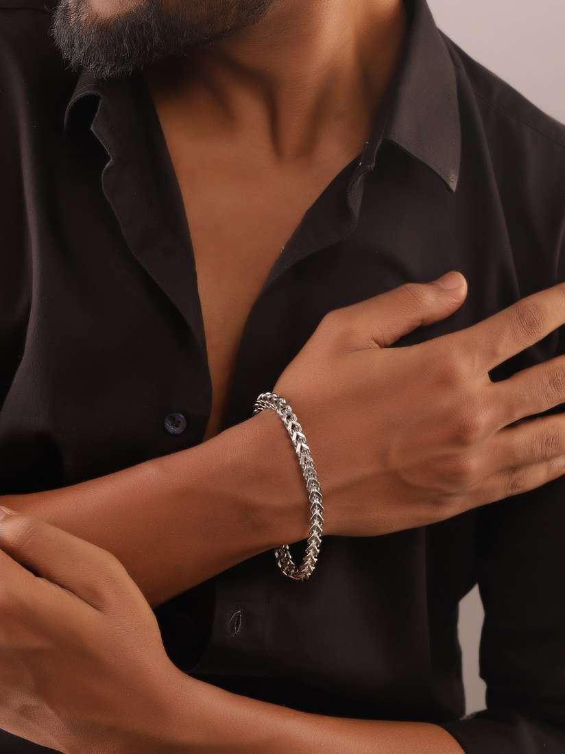 Buy The Roadster Lifestyle Co Men Rhodium Plated Bracelet Bracelet for Men 27773524 Myntra