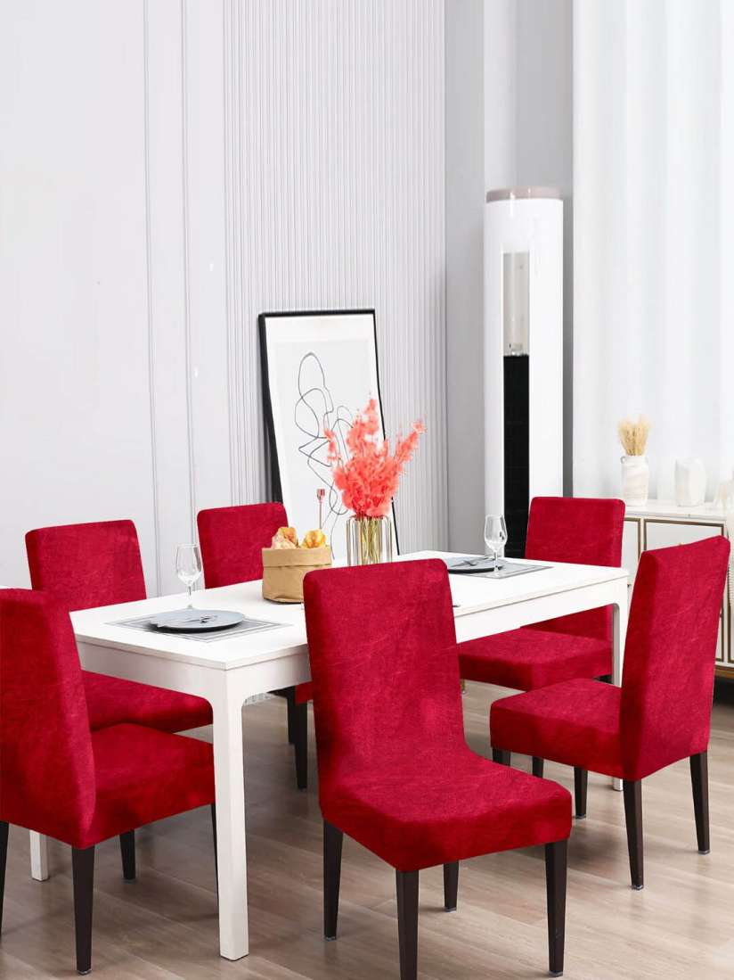 Buy Cortina 6 Pcs Red Stretchable Dining Table Chair Covers Chair Cover for Unisex 27782308 Myntra