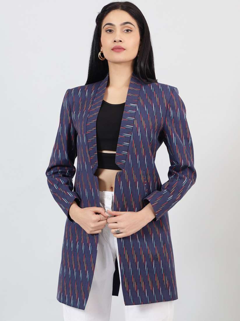 Long cotton blazer on sale
